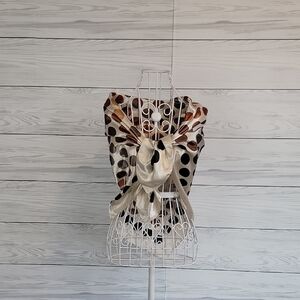 Unbranded Scarf Shiny Satin Square Polka-dot Print  35"X35"